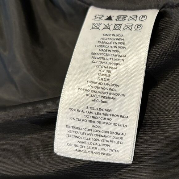 Michael Kors Lamb Leather Biker Jacket Small Black Zip Front Pockets Quilted - Picture 10 of 10